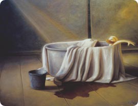 Kaj Stenvallin ankka-aiheisia maalauksia Kappelissa.