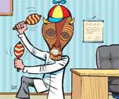 No niin, katsopas kun setä tanssii, ja kerro mitä tulee mieleen.