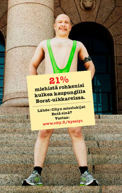 Tämä on miehille sopimaton uima-asu Uimastadikalla ja Mäkelänrinteen uimahallissa.