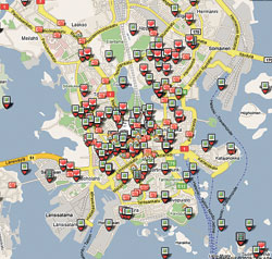 Zoomaa karttaa City.fi:ssä, ja näet käyttäjien sisällöt suppealtakin alueelta.