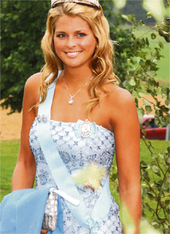 Karoliina Sallinen eli päivän prinsessa Madeleinellekin sopivalla tavalla. Madeleine kuvassa kesällä 2008.