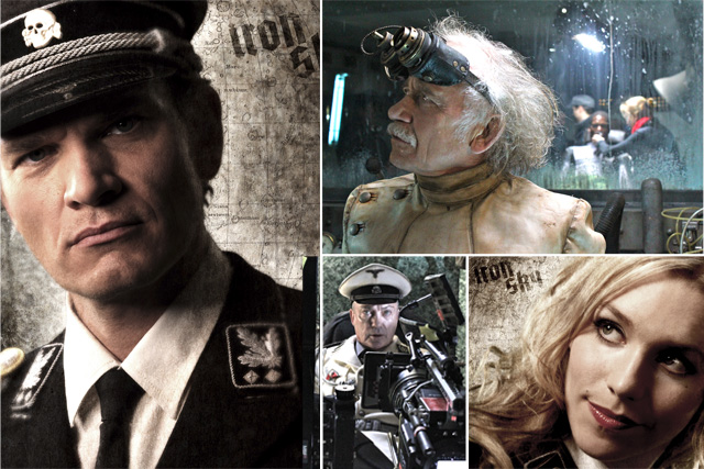 Elokuvan hahmoja. Iso kuva: Götz Otto on Klaus Adler. Oikea yläkulma: Tito Prückner on Doktor Richter. Keskellä alhaalla: Udo Kier on Wolfgang Kortzfleisch. Oikea alakulma: Julia Dietze on Renate Richter.