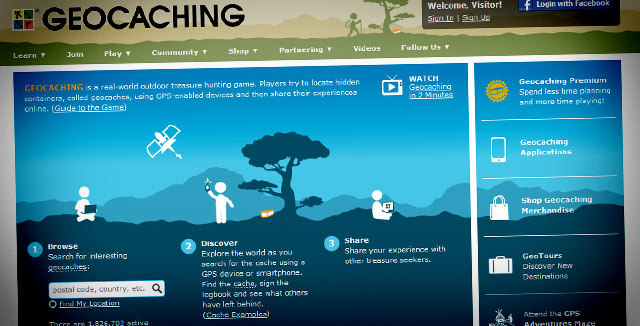 Geocaching.comista voit etsiä läheltäsi löytyviä kätköjä vaikkapa postinumeron perusteella.