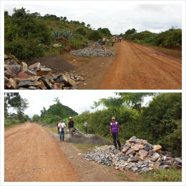 Roads in Myanmar are hand made. Hard work.