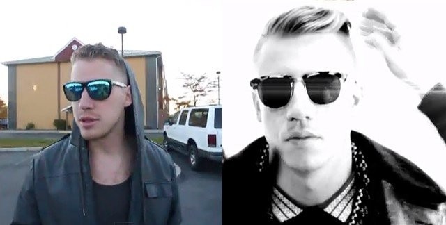 Hehän ovat kuin kaksi marjaa. Oikealla aito Macklemore.