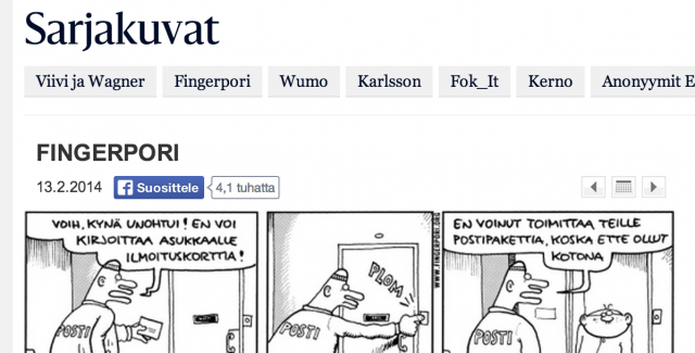 HS: Fingerporin postipaketti strippi