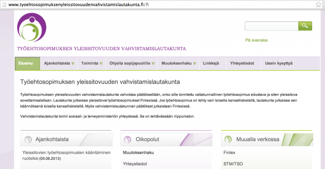 Tyoehtosopimuksenyleissitovuudenvahvistamislautakunta.fi -domainia luultiin aluksi vitsiksi, mutta virkamies onkin ollut tosissaan. Onneksi pitkä domain ei maksa enempää kuin lyhyt ja verorahoja ei mennyt hukkaan.