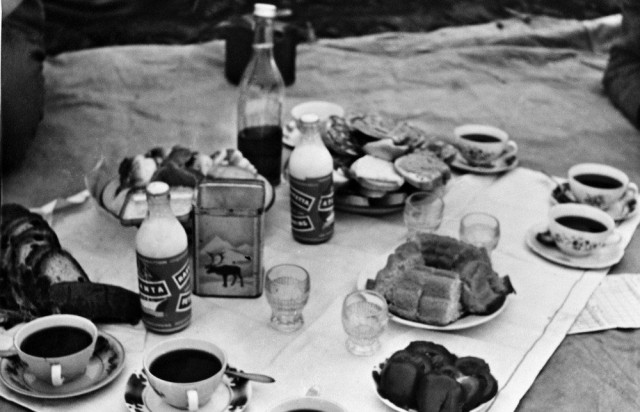 Nam! Fiftarimallinen piknik-kattaus.