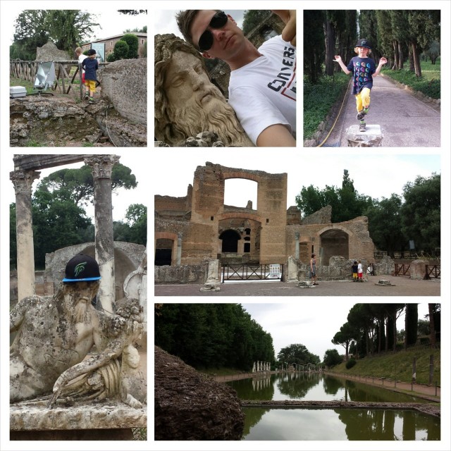 Adrianuksen kukkulalla oli upeita raunioita. Lapsille oli ķiva että pääsi vähän kiipeilemään.