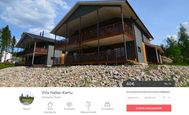 Kelpaisiko Maximin tarjoama Villa Hyrynsalmella?