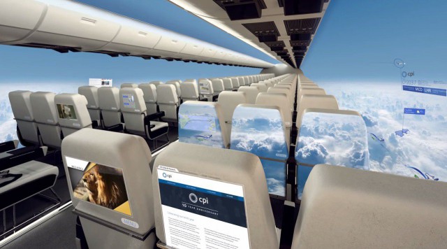 Tällainen matkustamo voisi olla lentopelkoisen painajainen.