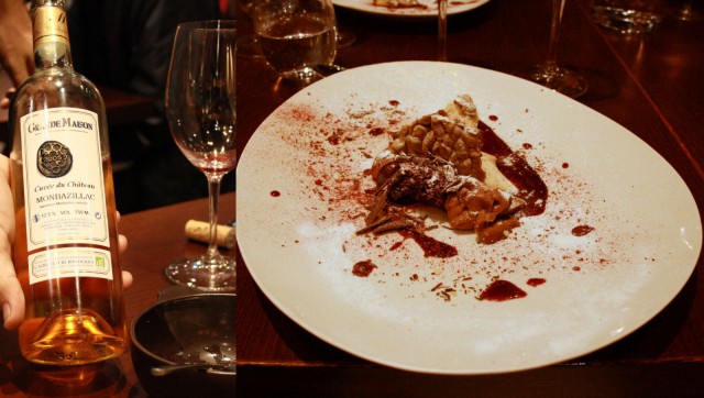 Grande Maison Cuvee du Chateau, Monbazillac. VALKOISTA- JA TUMMAA SUKLAATA - ”maito-, valko- ja tummaasuklaata, mustaherukkaa ja jogurttia”