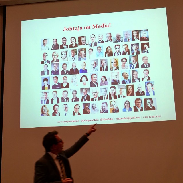 Jukka Saksi haastatteli yritysjohtajia ja selvitti miten menestyvän yrityksen johtajan kannattaa viestiä. Syntyi Johtaja on Media -kirja.