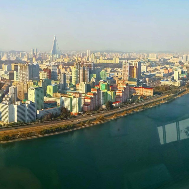 Lentokoneesta olisi nähnyt saman ylempää. Pyongyang, North Korea