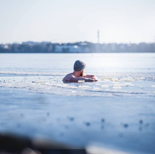 Leigh Ewin viihtyy kylmässä.