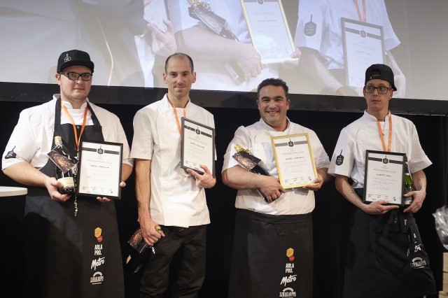 Pizzamestari 2019 -finalistit Martin Harmina (Strandhovet), Matteo Macaluso (Daddy Greens Pizzabar), Miguel Papaianni (Capperi) ja Alberto Neri (Fat Lizard).