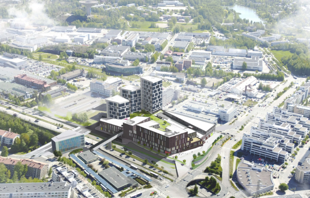 Lähipalvelukeskus Hertsin havainnekuva.