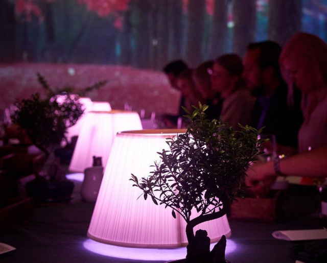 Konsepti hyödyntää 360°-kuvaprojisointia, äänisuunnittelua ja tarkkaan rytmitettyä valaistusta.