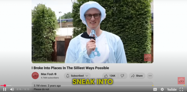 Kuvakaappaus Max Foshin videolta.