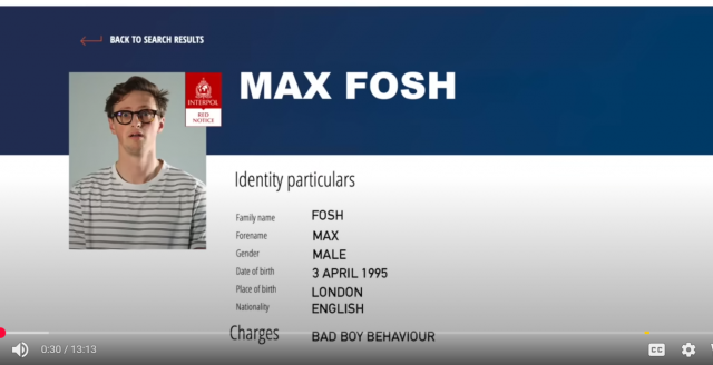 Foshin haave on päästä Interpolin nettisivuille. Saapa nähdä toteutuuko toive koskaan.