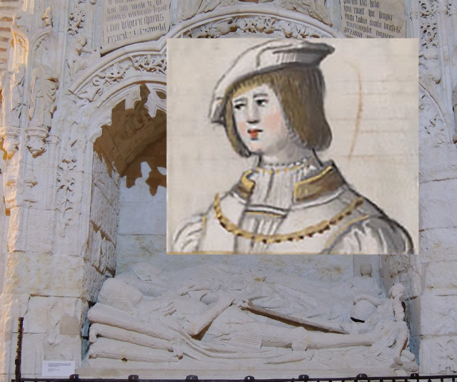 Pedro de Castillan muotokuva ja hänen ja Beatriz de Fonsecan hautapaikka San Lorenzon kirkossa.