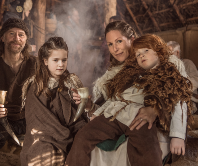 Viikinkilasten joulu. Kuvituskuva.