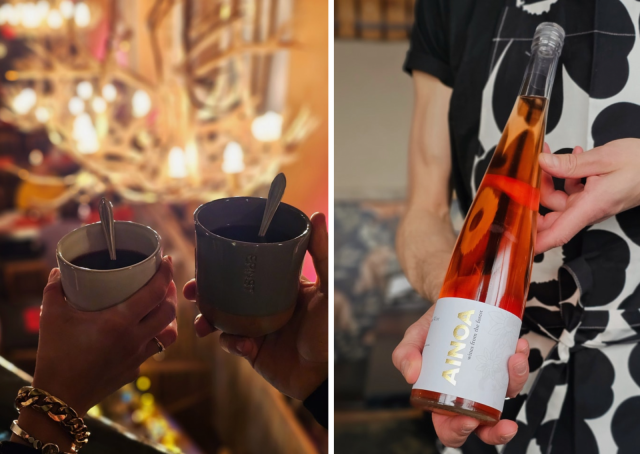 Saagan puolukkainen glögi ja kotimaiset marjaviinit jatkavat ravintolan vahvaa suomalaislinjaa.